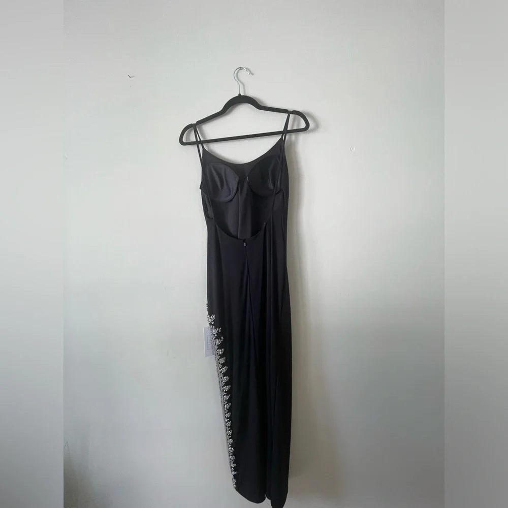 NWT Mac DUGGAL RHINESTONE ENCRUSTED SIDE SLIT CAMI BODYCON GOWN size 4 - Picture 11 of 15